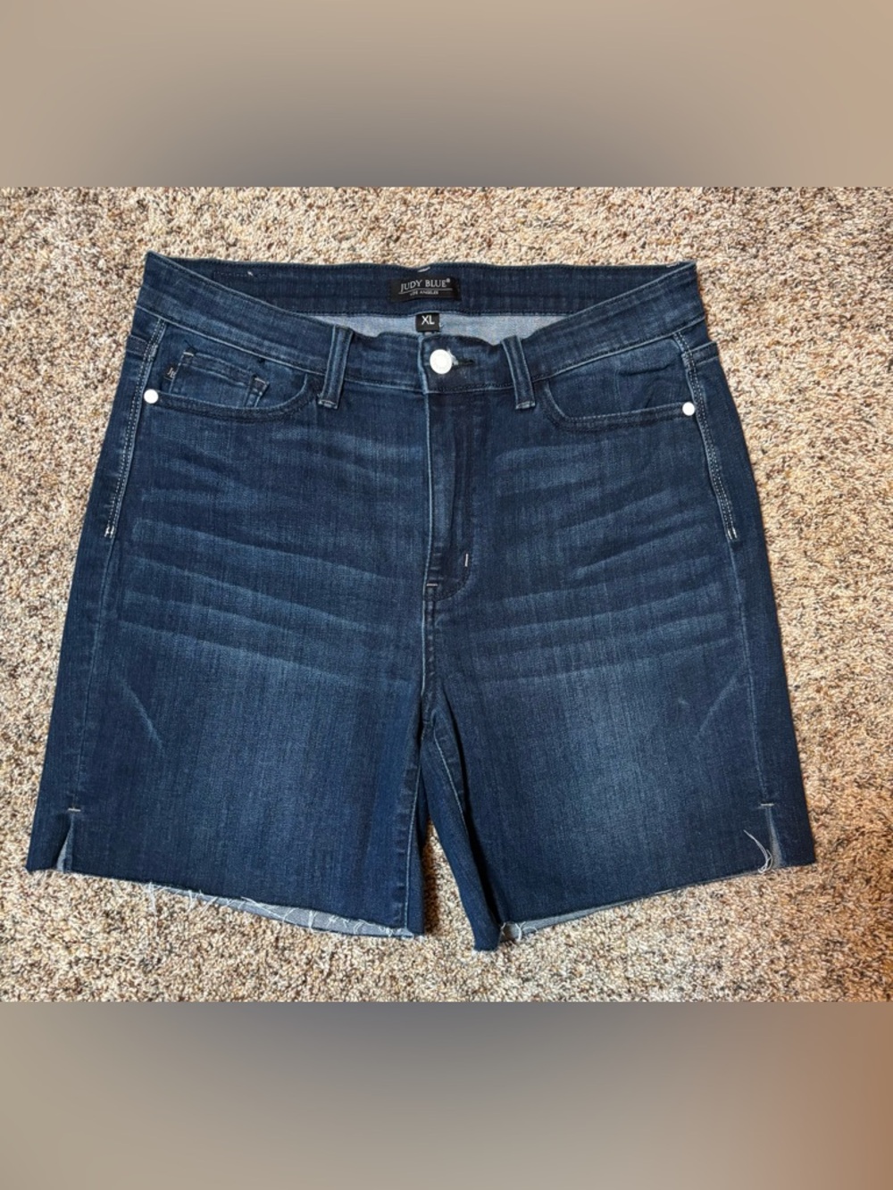 224. Judy Blue Indigo High-Rise Denim Shorts, Size XL - Picture 7 of 7